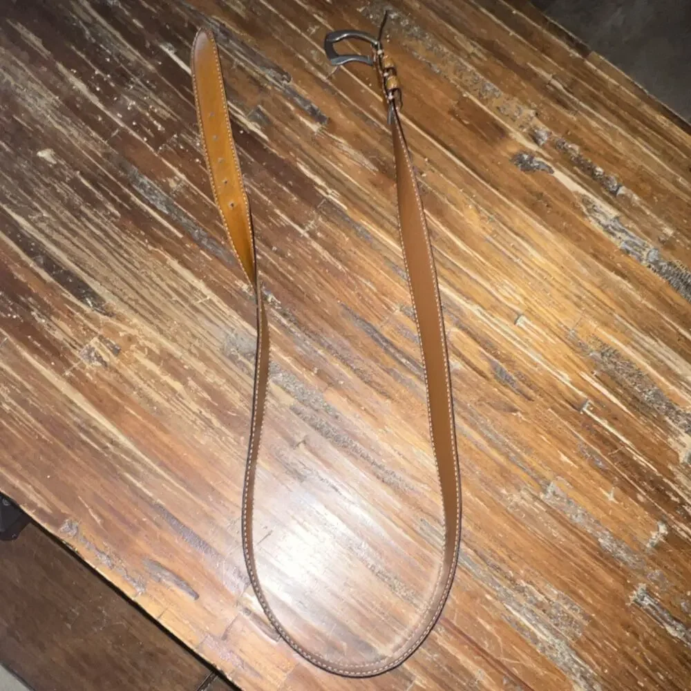 Joseph Abboud Brown Genuine Leather Italian Men's Dress Belt 44 Adjustable D1